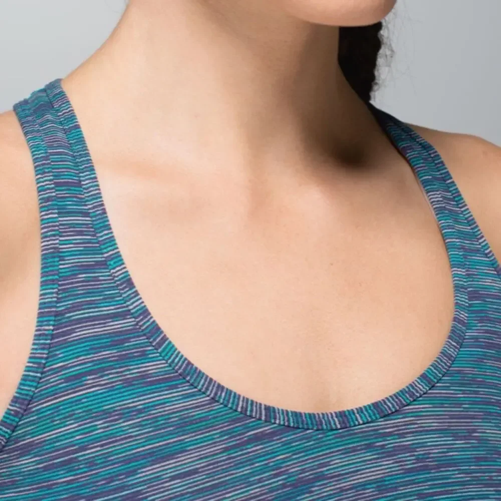 Lululemon Cool Racerback Tank SZ 2 Wee Are From Space Blue Tropics